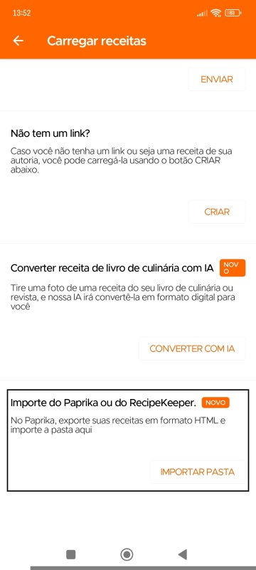 Upload Recipes page of KitchenPal